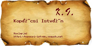 Kopácsi István névjegykártya